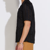 EMILIO | relaxed fit jacquard resort shirt | black