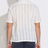 EMILIO | relaxed fit jacquard resort shirt | white