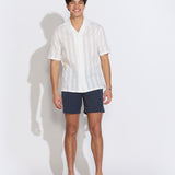 EMILIO | relaxed fit jacquard resort shirt | white