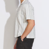 TABUK | boxy fit striped resort shirt | white