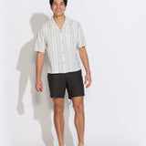 TABUK | boxy fit striped resort shirt | white