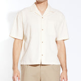 MATTIA | boxy crop fit resort shirt | natural