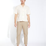 MATTIA | boxy crop fit resort shirt | natural