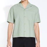 MATTIA | boxy crop fit resort shirt | sage