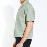 MATTIA | boxy crop fit resort shirt | sage