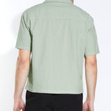 MATTIA | boxy crop fit resort shirt | sage