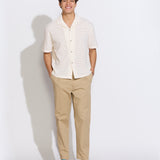 VALENCIA | boxy fit eyelet resort shirt | natural