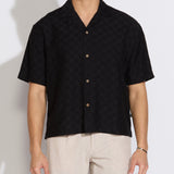 MERIDA | boxy fit resort shirt | black