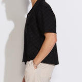 MERIDA | boxy fit resort shirt | black