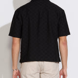 MERIDA | boxy fit resort shirt | black