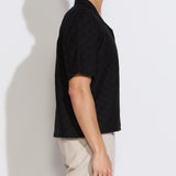 MERIDA | boxy fit resort shirt | black