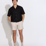 MERIDA | boxy fit resort shirt | black