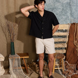 MERIDA | boxy fit resort shirt | black