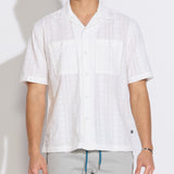 PALOMINO | relaxed fit embroidered resort shirt | ivory