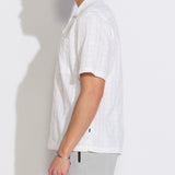 PALOMINO | relaxed fit embroidered resort shirt | ivory