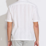 PALOMINO | relaxed fit embroidered resort shirt | ivory