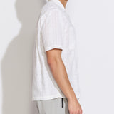 PALOMINO | relaxed fit embroidered resort shirt | ivory