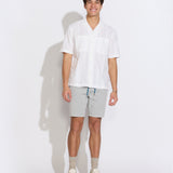 PALOMINO | relaxed fit embroidered resort shirt | ivory
