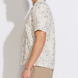 ZANZIBAR | relaxed fit embroidered appliqué resort shirt | sage