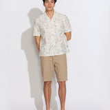 ZANZIBAR | relaxed fit embroidered appliqué resort shirt | sage