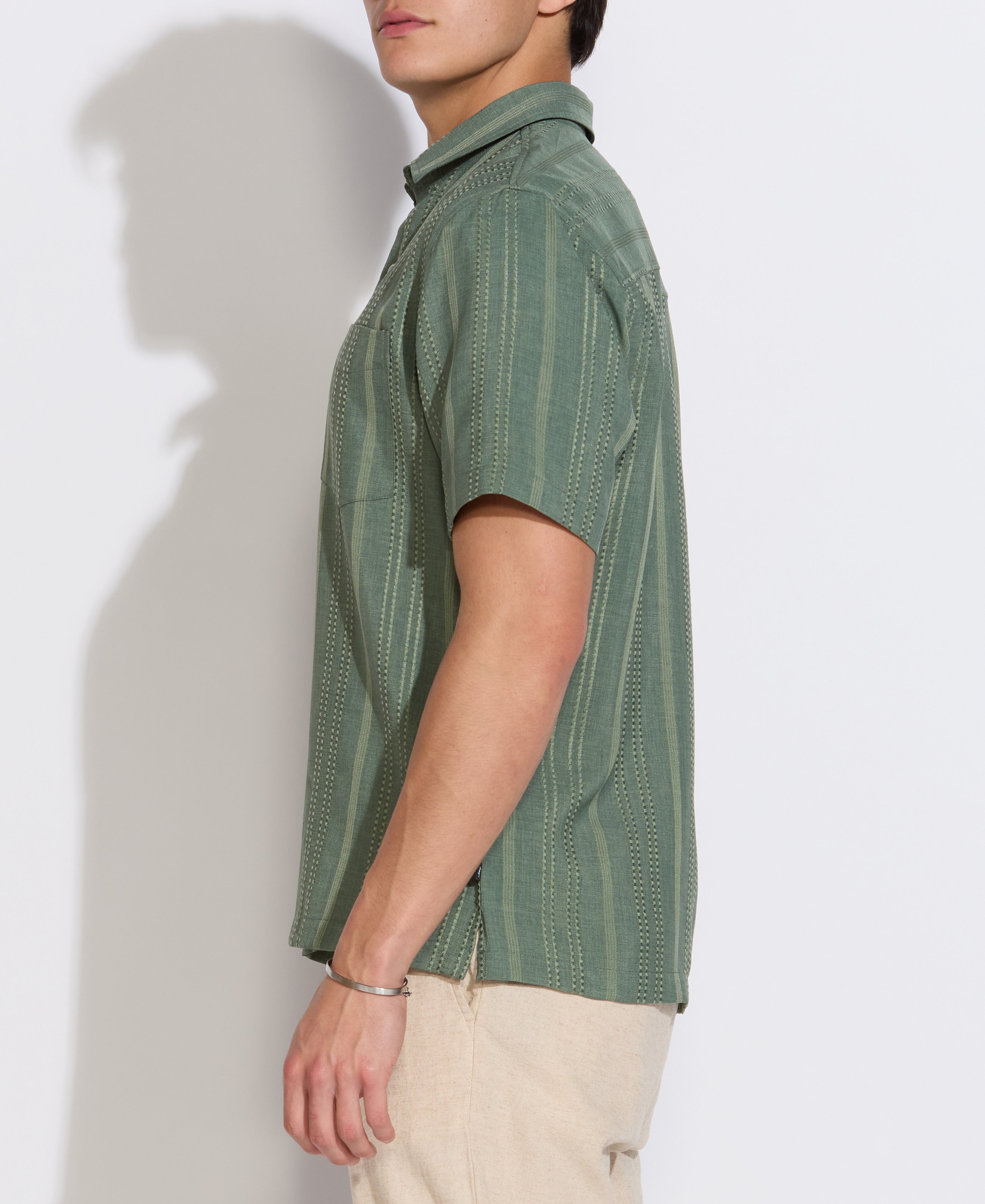 BATARAZA | relaxed fit woven shirt | hunter green