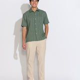 BATARAZA | relaxed fit woven shirt | hunter green