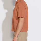 HASANI | boxy fit woven shirt | rust