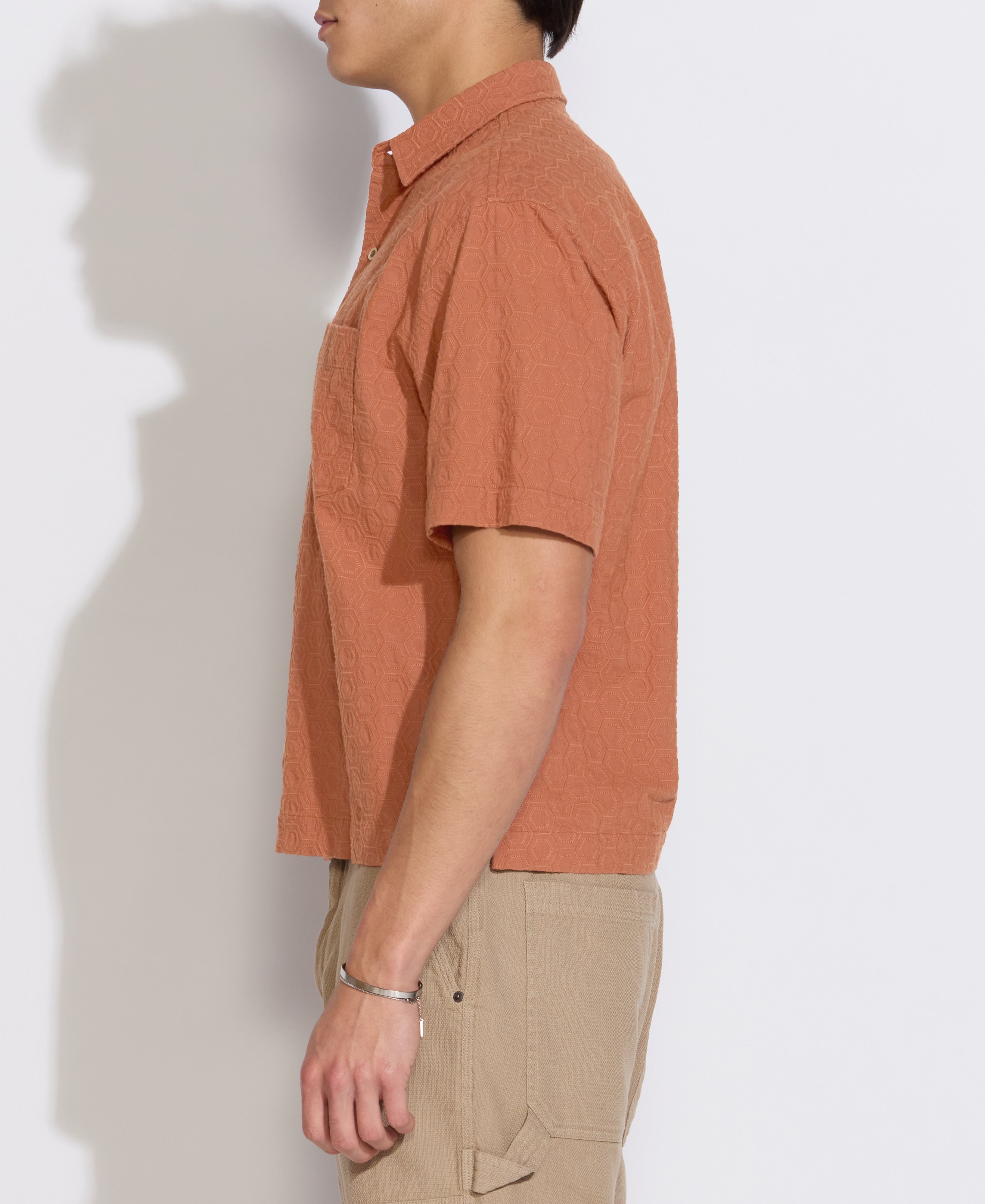 HASANI | boxy fit woven shirt | rust