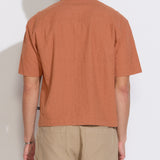 HASANI | boxy fit woven shirt | rust