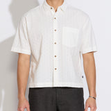 HASANI | boxy fit woven shirt | white