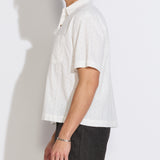 HASANI | boxy fit woven shirt | white