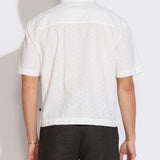HASANI | boxy fit woven shirt | white