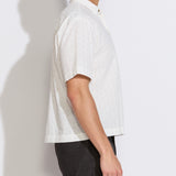 HASANI | boxy fit woven shirt | white