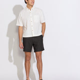 HASANI | boxy fit woven shirt | white