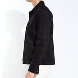 MABEL | faux suede trucker jacket | black
