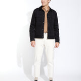 MABEL | faux suede trucker jacket | black