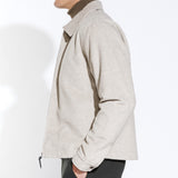 RENOIR | cropped zip trucker jacket | light taupe