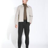 RENOIR | cropped zip trucker jacket | light taupe