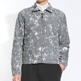 RENOIR | cropped zip trucker jacket | charcoal