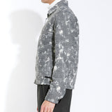 RENOIR | cropped zip trucker jacket | charcoal