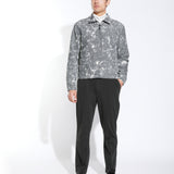 RENOIR | cropped zip trucker jacket | charcoal