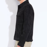 TETON | relaxed fit sueded trucker jacket | black