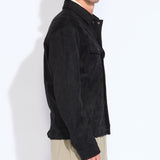 TETON | relaxed fit sueded trucker jacket | black