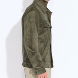 TETON | relaxed fit sueded trucker jacket | dark olive
