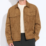 TETON | relaxed fit sueded trucker jacket | tobacco