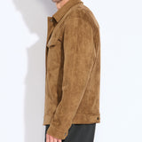 TETON | relaxed fit sueded trucker jacket | tobacco