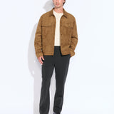 TETON | relaxed fit sueded trucker jacket | tobacco