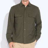 BLYTHE | relaxed fit long sleeve knit shirt  | dark olive