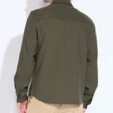 BLYTHE | relaxed fit long sleeve knit shirt  | dark olive