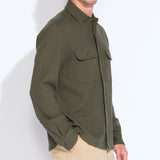 BLYTHE | relaxed fit long sleeve knit shirt  | dark olive